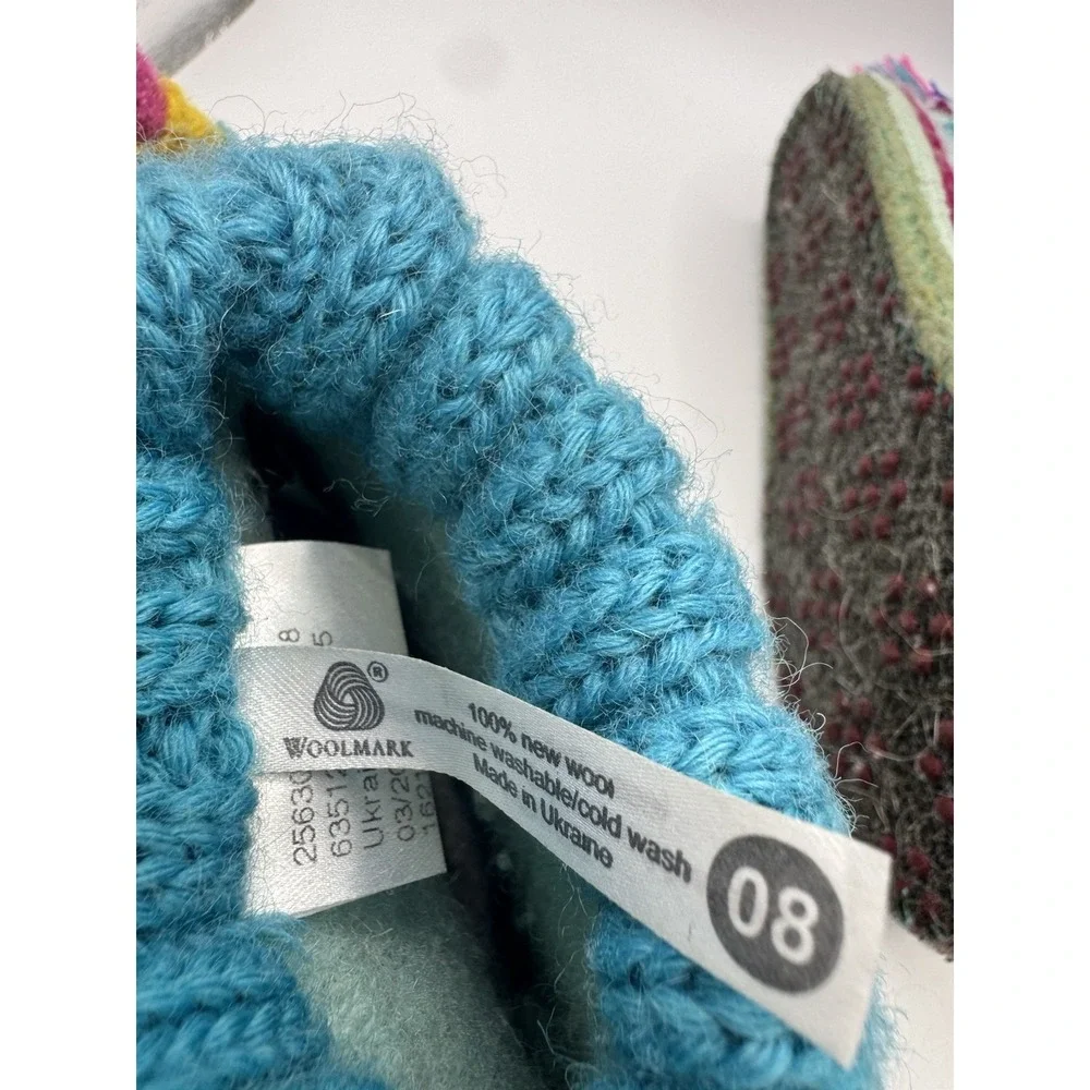 Garnet Hill Pure Wool Slippers Toddler Sz 8!Ankle Bootie Blue Slip On Unicorn